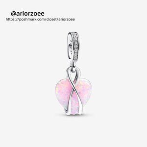Pandora Mum Opalescent Heart Dangle Charm